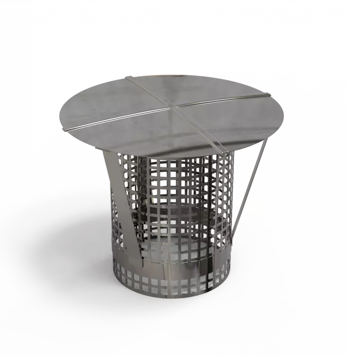 DW PLUS Regenhaube mit Netz, Doppelwandig - Edelstahl