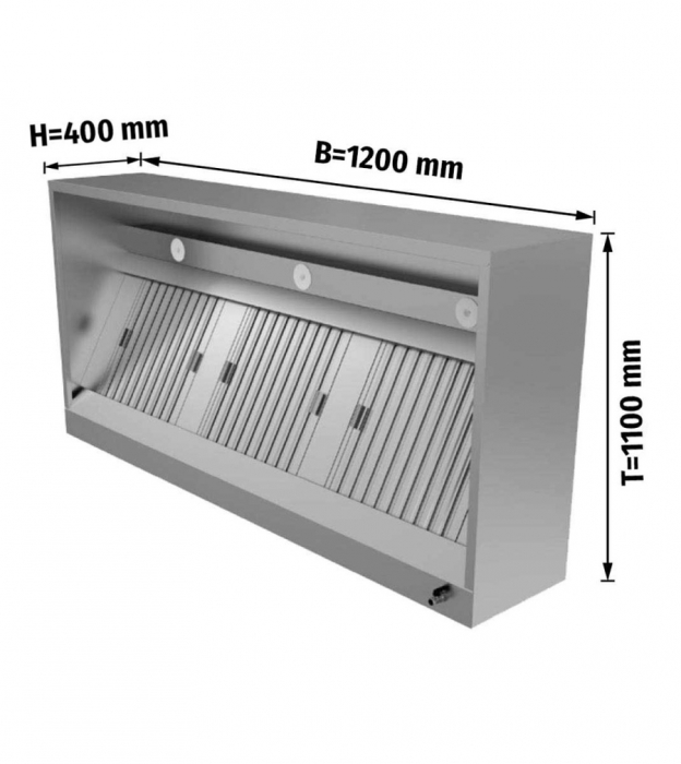 Kastenhaube mit LED Beleuchtung B 120x T 110
