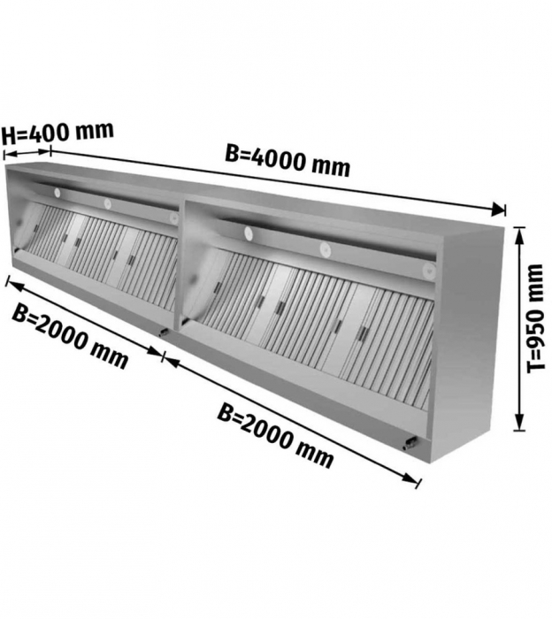 Kastenhaube mit LED Beleuchtung B 400x T 95