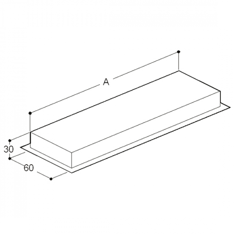 Plenum 2500 mm für Abzugshauben 3600 Länge