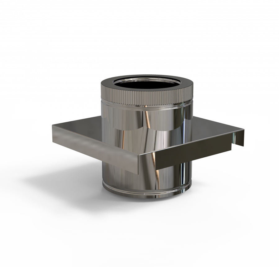 DW PLUS Längenelement mit Trägerplatte, Doppelwandig - Edelstahl