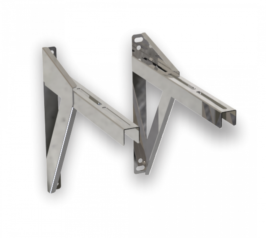 DW PLUS Wandstütze einstellbar, Doppelwandig - Edelstahl