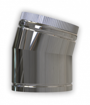 DW PLUS Bogen 2-teilig 15°, Doppelwandig - Edelstahl