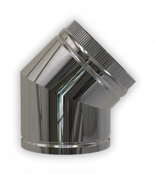 DW PLUS Bogen 2-teilig 45°, Doppelwandig - Edelstahl