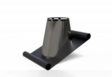 DW PLUS Dachdurchführung Edelstahl–Blei 35–45°, Doppelwandig - Edelstahl