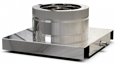 DW PLUS Grundplatte mit Kondensatablauf 100 mm Doppelwandig - Edelstahl