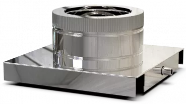 DW PLUS Grundplatte mit Kondensatablauf 100 mm Doppelwandig - Edelstahl