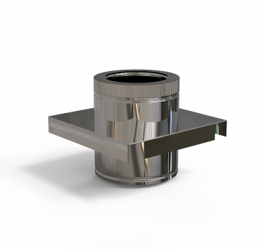 DW PLUS Längenelement mit Trägerplatte, Doppelwandig - Edelstahl