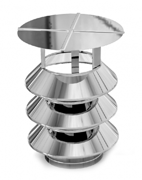 DW PLUS Lamellenkappe 3-lamellig, Doppelwandig - Edelstahl