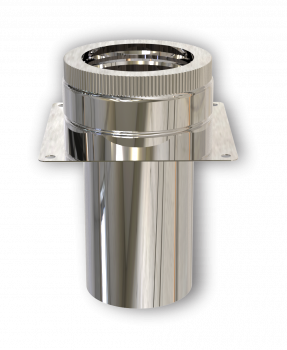 DW PLUS Überleitung reduziert 330 mm mit Bodenplatte, Doppelwandig - Edelstahl