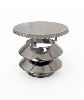 EW PLUS Lamellenkappe 2 Lamellen Edelstahl für EW-Schornstein