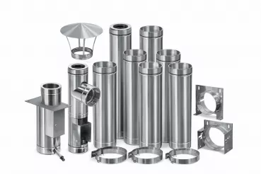 DW Bausatz Außenwand Ø 100 mm Edelstahl Schornstein 2,2–12,2 m